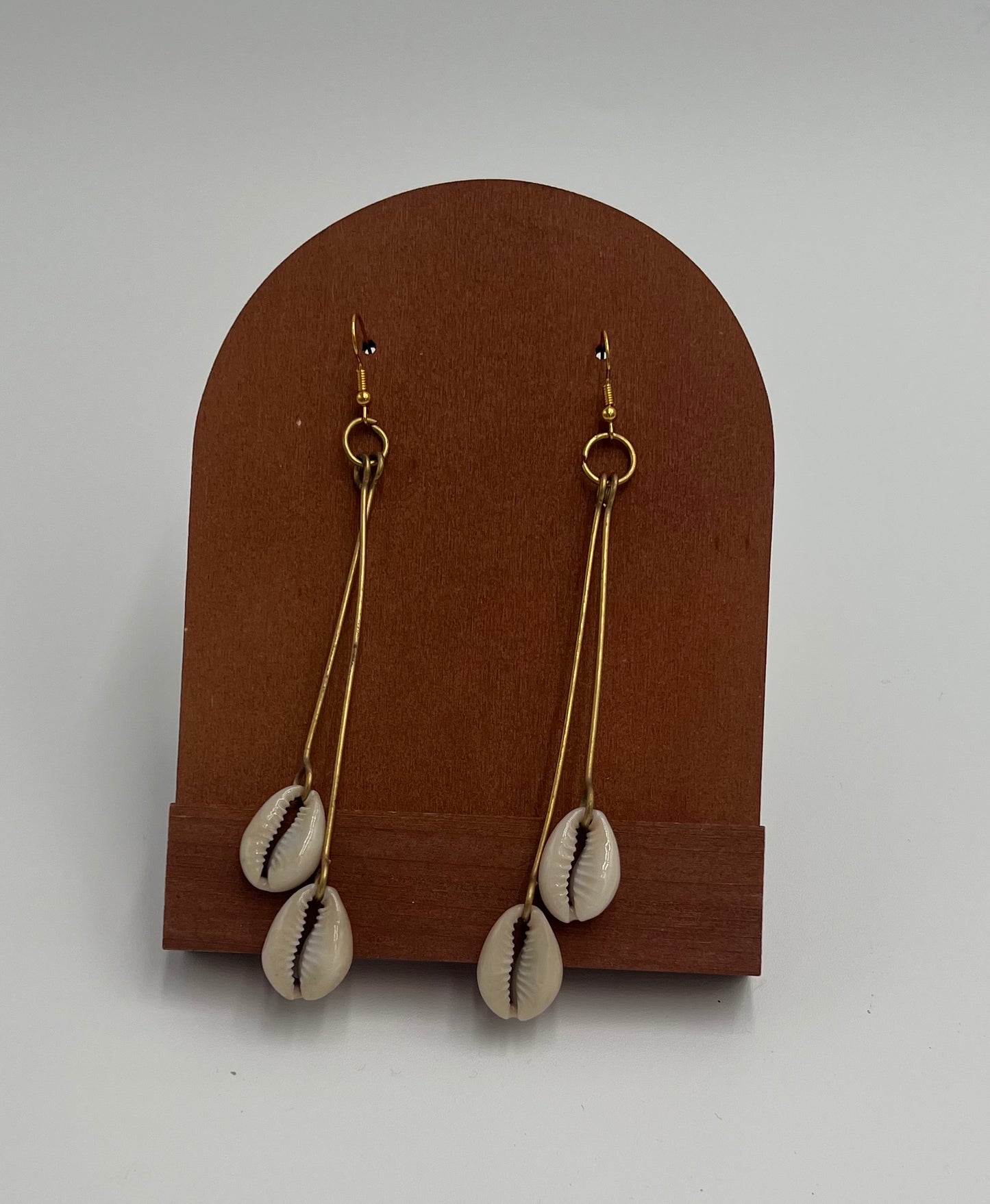 Cowry Shell Tear Drop Earrings