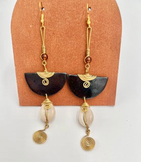 Cowry Crescent Princess Earrings