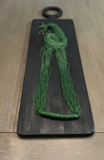 Green Beaded Necklace with Earrings