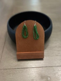 Green Beaded Necklace with Earrings