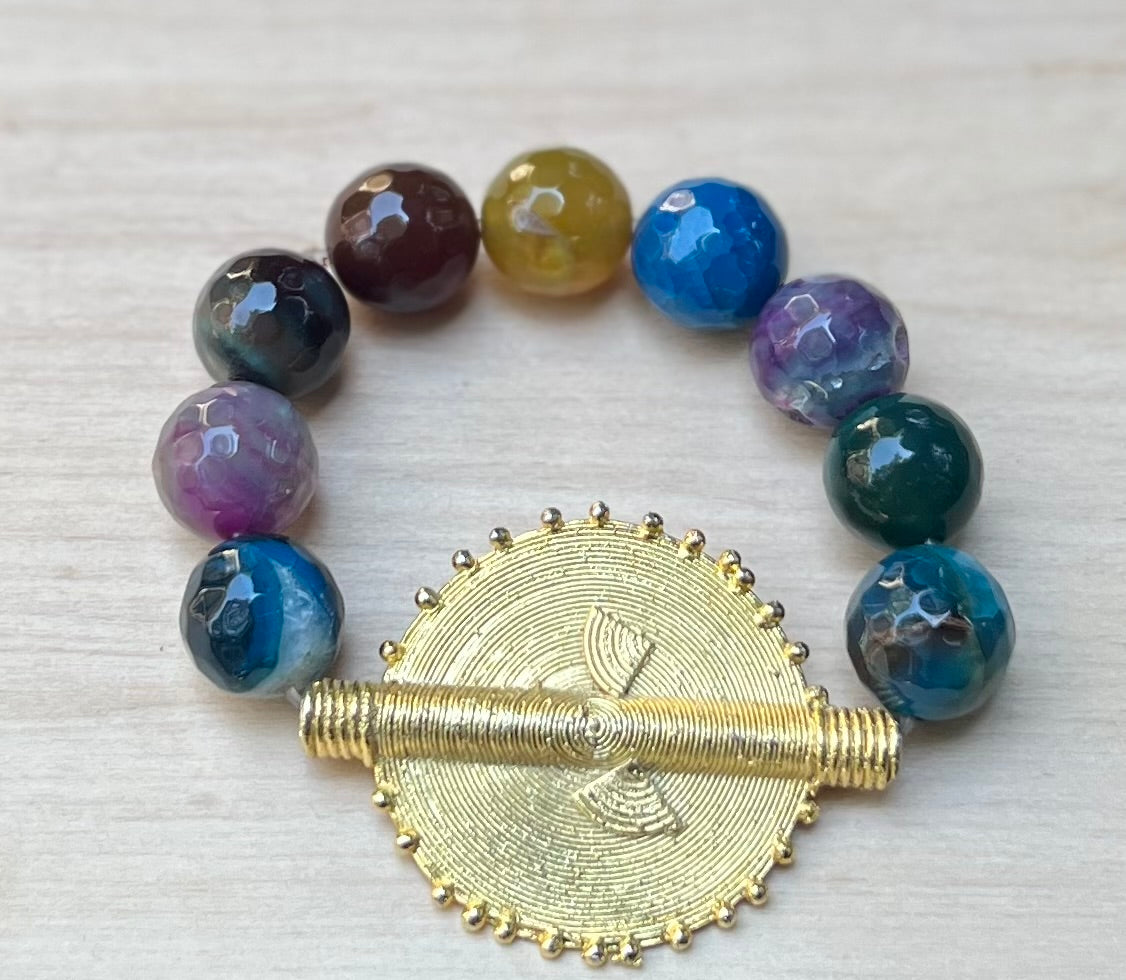 Marble Bracelet with Large Charm