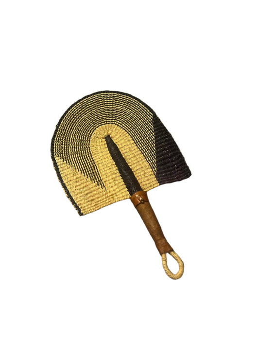 Indigo Arch and Triangle Straw Fan