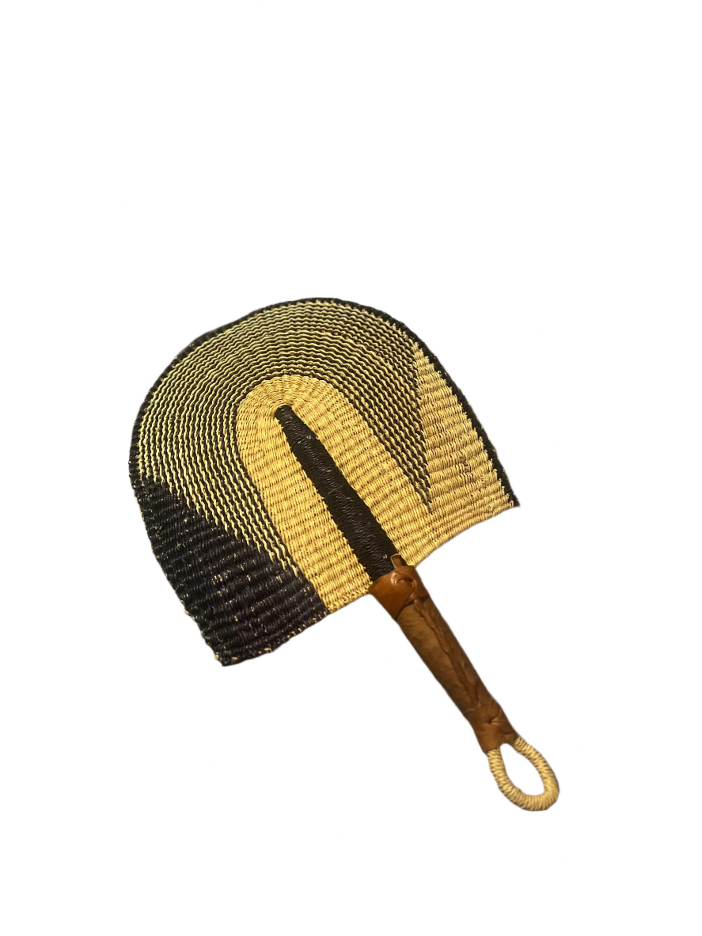 Indigo Arch and Triangle Straw Fan