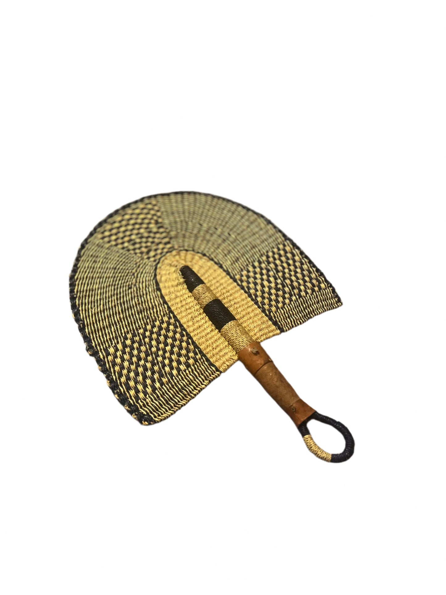 Indigo Checkered Arch Fan