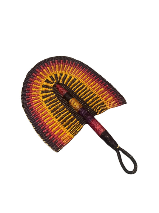 Triple Color Sunset Straw Fan