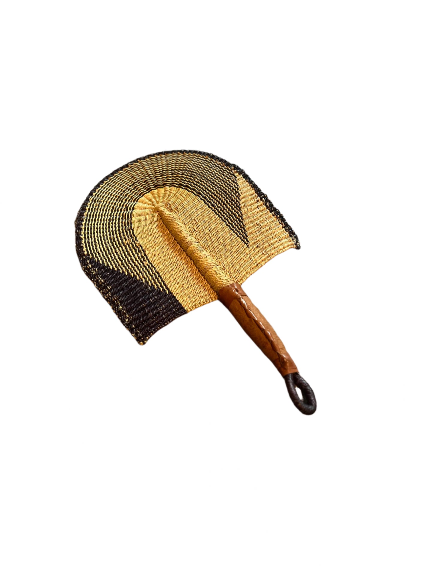 Half Arch Indigo Blue Straw Fan