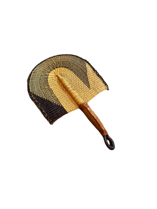 Half Arch Indigo Blue Straw Fan