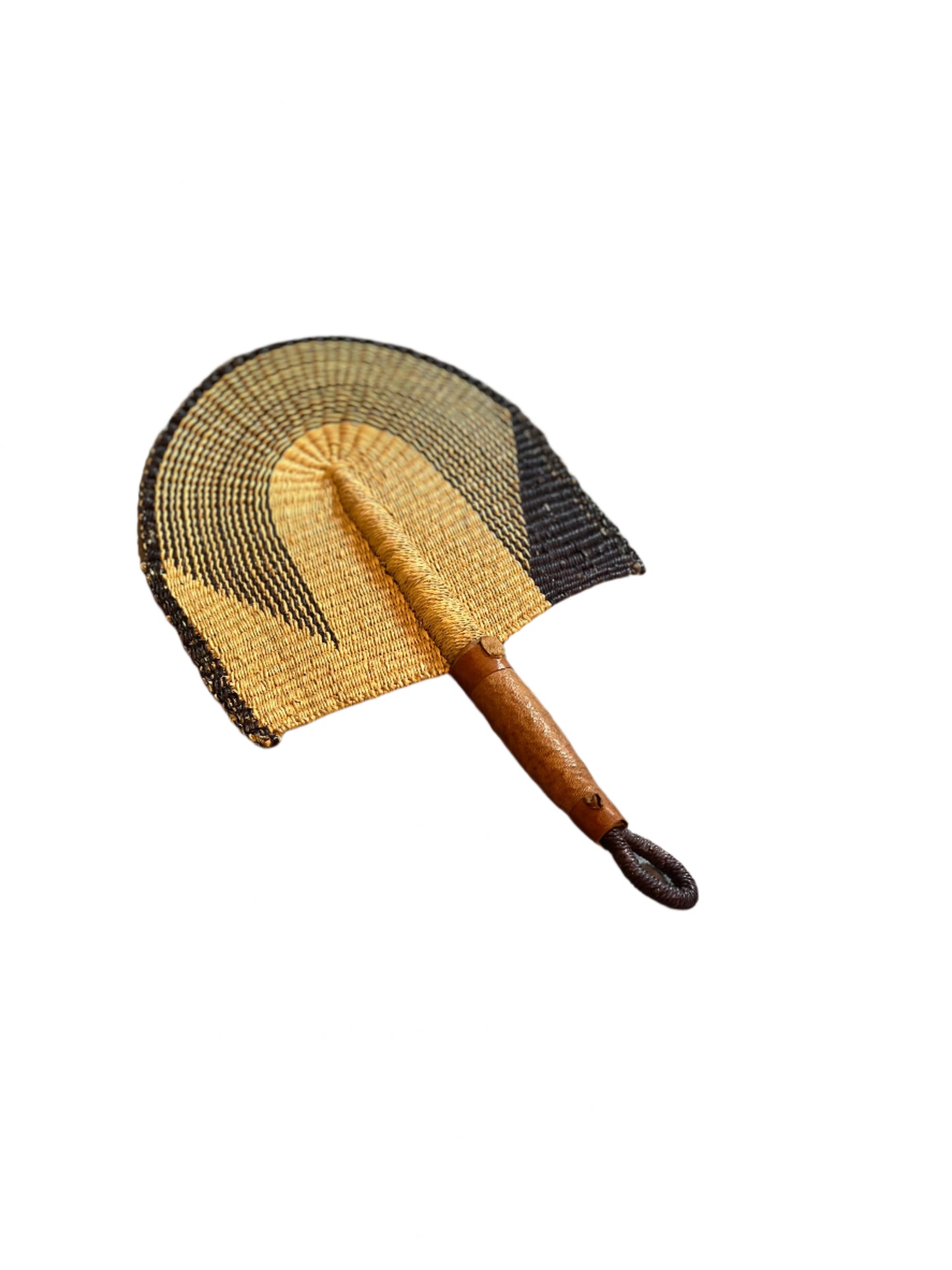 Half Arch Indigo Blue Straw Fan