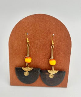 Amber Crescent Princess Earrings
