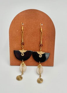 Cowry Crescent Princess Earrings