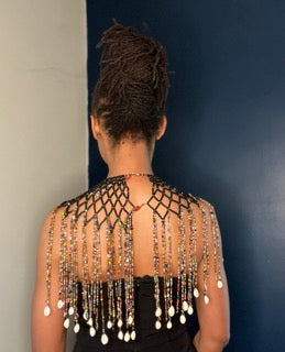Queen Of The Belles Multi-Colored Woven Necklace and Matching Earrings