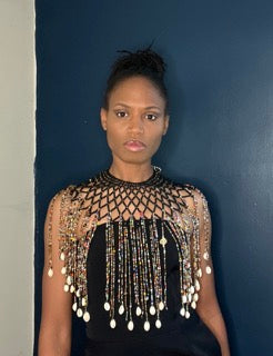 Queen Of The Belles Multi-Colored Woven Necklace and Matching Earrings