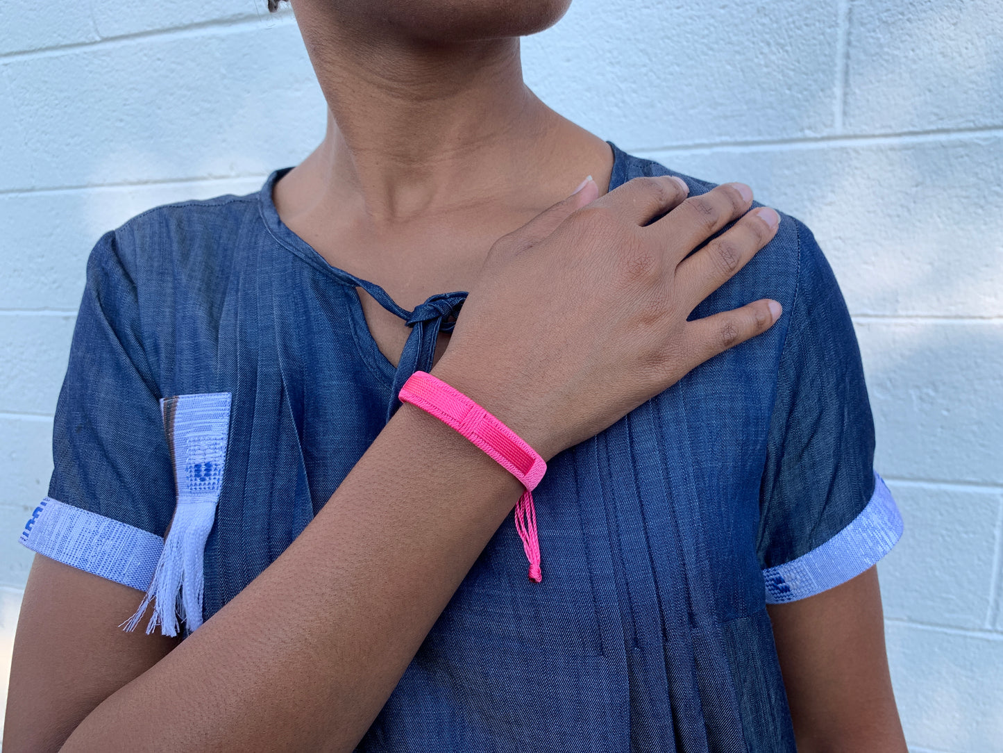 Pink Threaded Bracelet