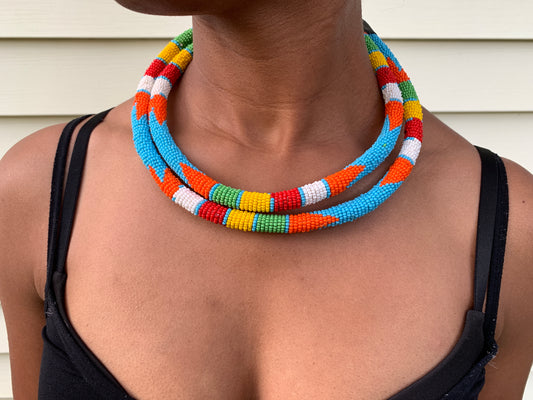 Masaai Blue Accent Choker